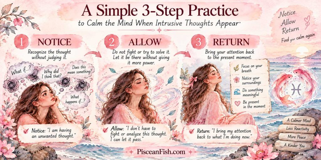 Notice, Allow, Return: a three-step practice for calming intrusive thoughts